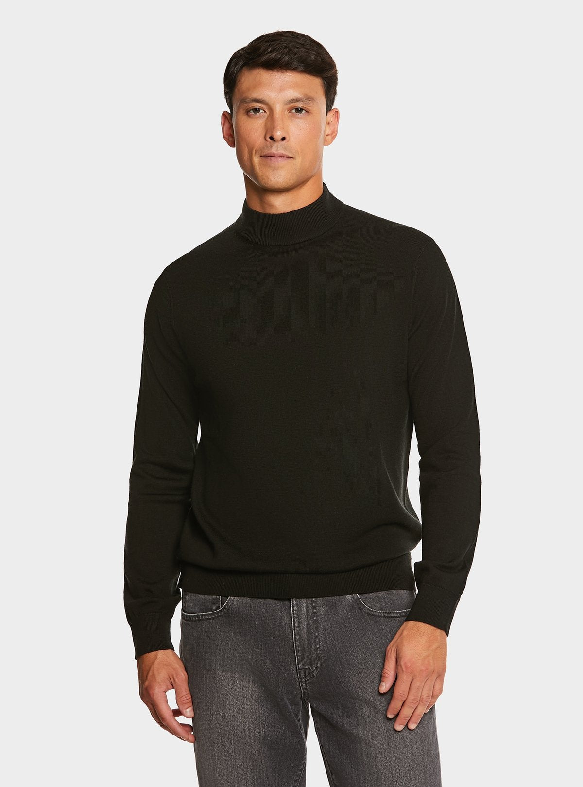 Maglia in pura lana merino mezzo collo alto