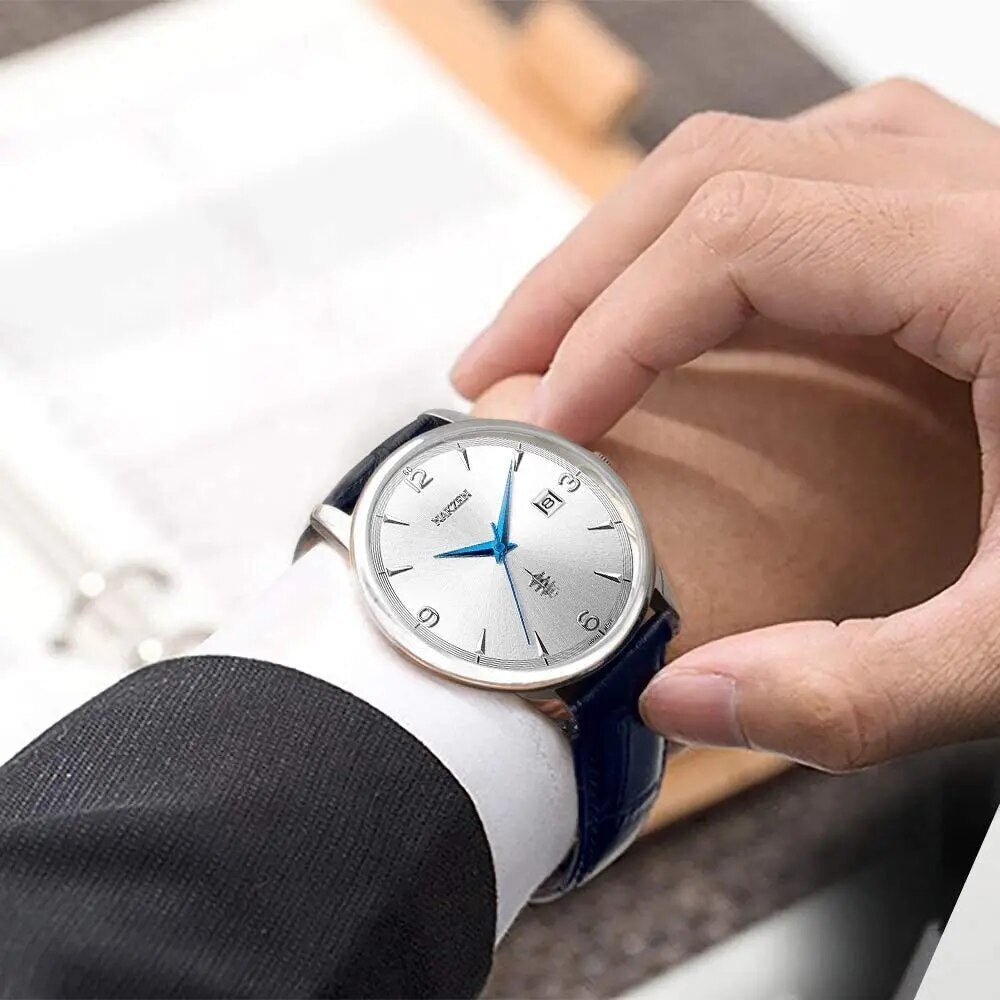 Men Watches Ontwerp Luxe Mannen Quartz Horloge Rvs Gmt Horloge Top Merk Echt leer Waterproof Dress Watch Horloges Reloj Homber-2