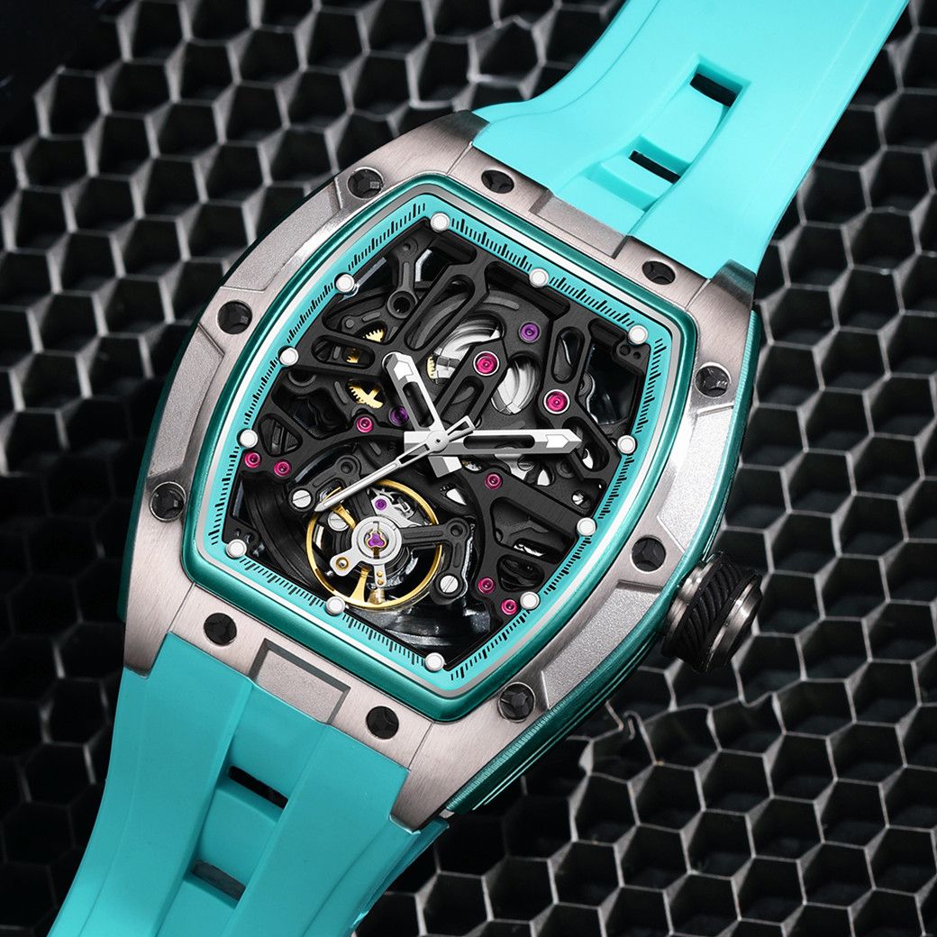 MEGIR Skeleton Dial Watches for Men Stainless Steel Case Automatic Mechanical Wristwatch Waterproof Luminous Sport Watch 9198-1-6