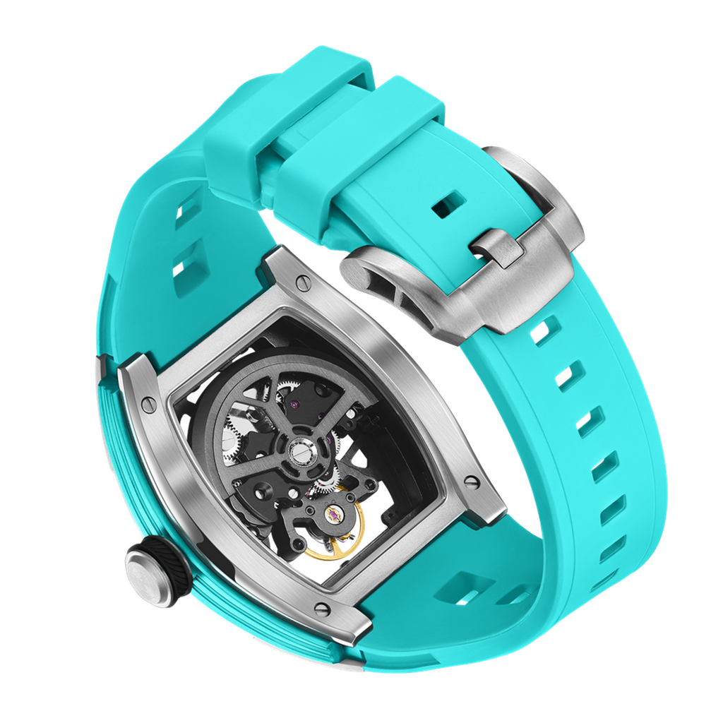 MEGIR Skeleton Dial Watches for Men Stainless Steel Case Automatic Mechanical Wristwatch Waterproof Luminous Sport Watch 9198-1-16