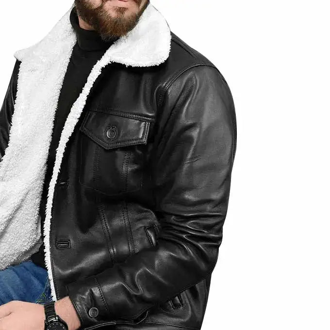 Leather Sherpa Jacket-3