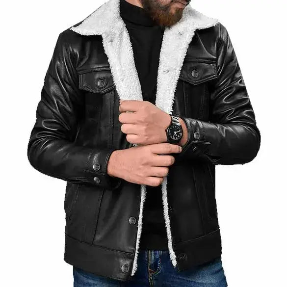 Leather Sherpa Jacket-2